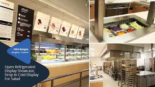 Open Refrigerated Display Showcase, Drop In Cold Display For Saled